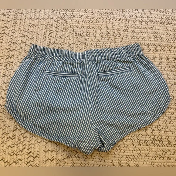 Volcom Blue and White Striped Women's Shorts - Picture 2 of 3